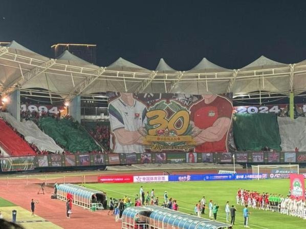 河南主场TIFO：纵有万般困难，你依旧是那颗璀璨耀眼的珍宝